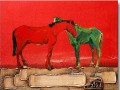 horse on thick paints original decorated